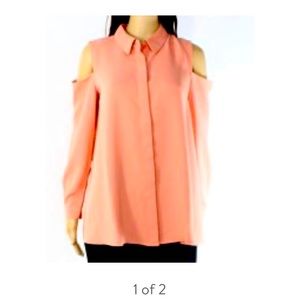 Alfani size 10 women peach Cold shoulder shirt